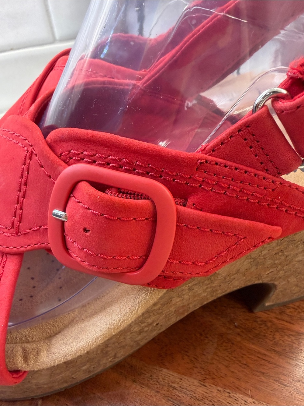 Clarks Collection Women's Leather Wedges Nerisa Pace Red - Picture 5 of 8